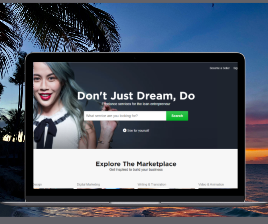 Screenshot of Fiverr platform showing freelancing project opportunities for online income.