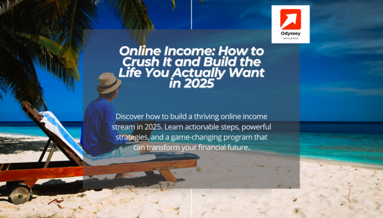 Remote worker earning online from a beach café, symbolizing online income freedom.