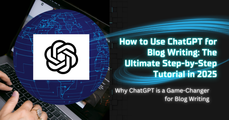 Feature image for 'The Ultimate No-BS Guide to Crushing It with ChatGPT for Blogging in 2025,' featuring modern design, technology icons, and bold text emphasizing AI and blogging.